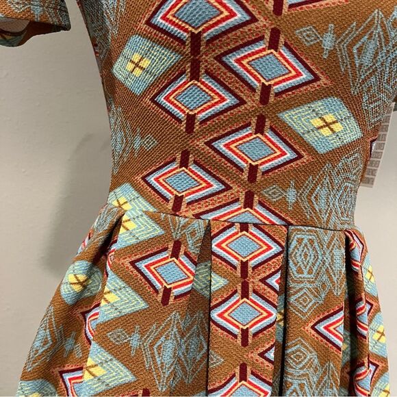 LuLaRoe geometric print short sleeve Amelia dress size extra small - Picture 5 of 13